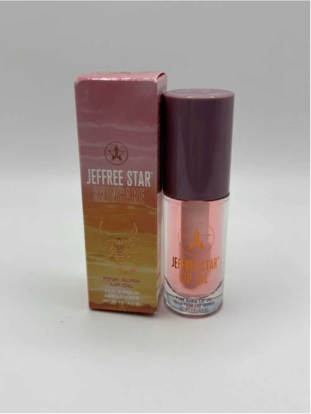 Jeffree Star Pink Aura Lip Oil 0.17 oz 5g Raspberry Flavored New in Box